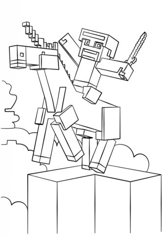 Minecraft Unicorn Coloring Page